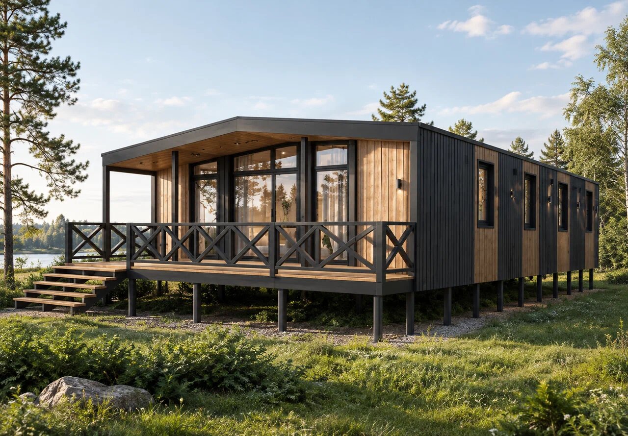 Визуализация модульного дома Barn 8