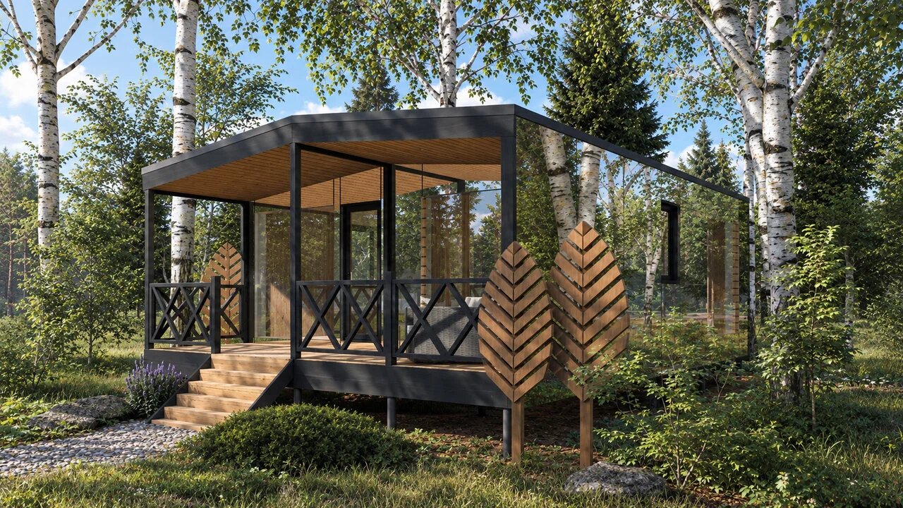 Визуализация модульного дома Зеркальный 6